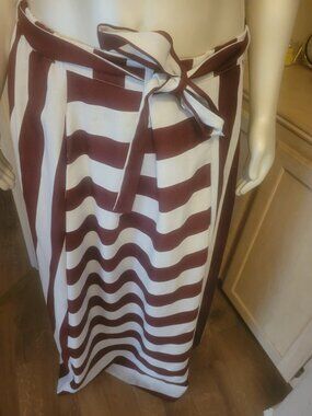 Burgundy and White Striped Skirt 3x